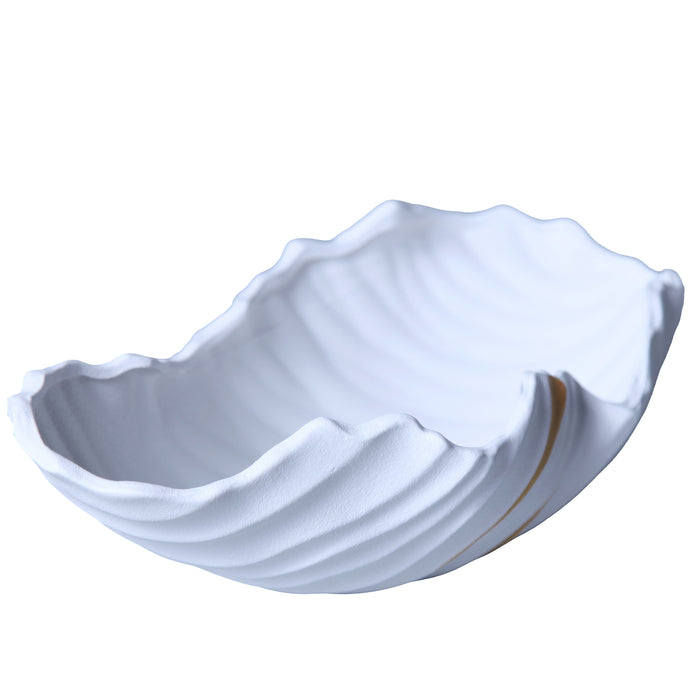 Beloved White Ceramic Vase with Subtle Gold Accents