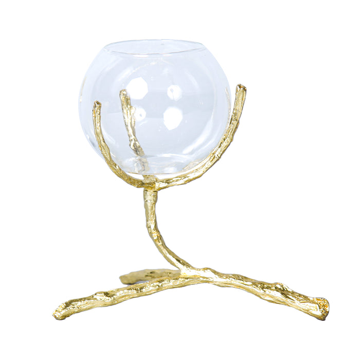 Beloved Brass and Glass Tea Light Candle Holder for 1 Candles