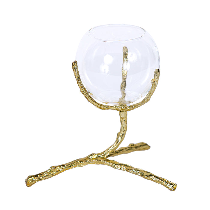 Beloved Brass and Glass Tea Light Candle Holder for 1 Candles