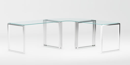Contemporary Corner Desk w/ Glass Top 6931-DSK-CRN
