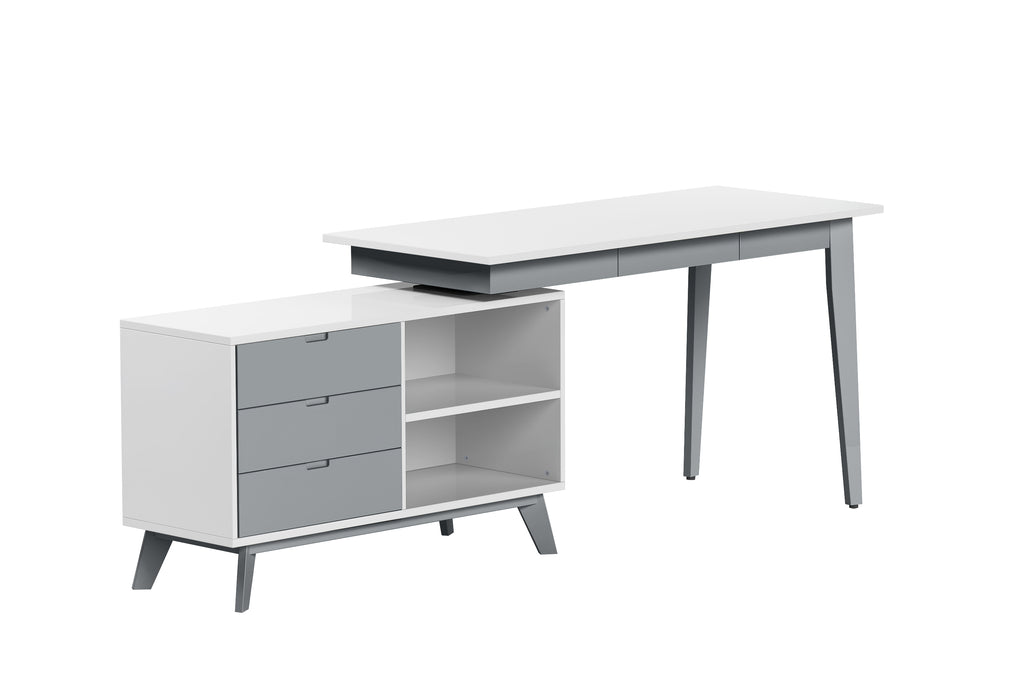 Modern 2-Tone Rotating Wooden Home Office Desk 6934-DSK