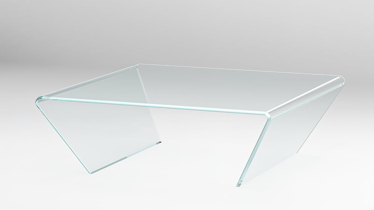 28" x 45" Rectanglular Bent Glass Cocktail Table 72102-RCT-CT