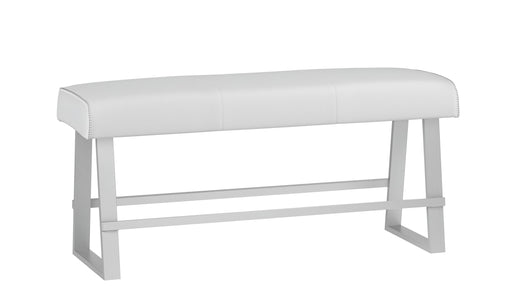 Contemporary Counter Height Bench w/ Highlight Stitching GWEN-CNT-BCH-WHT