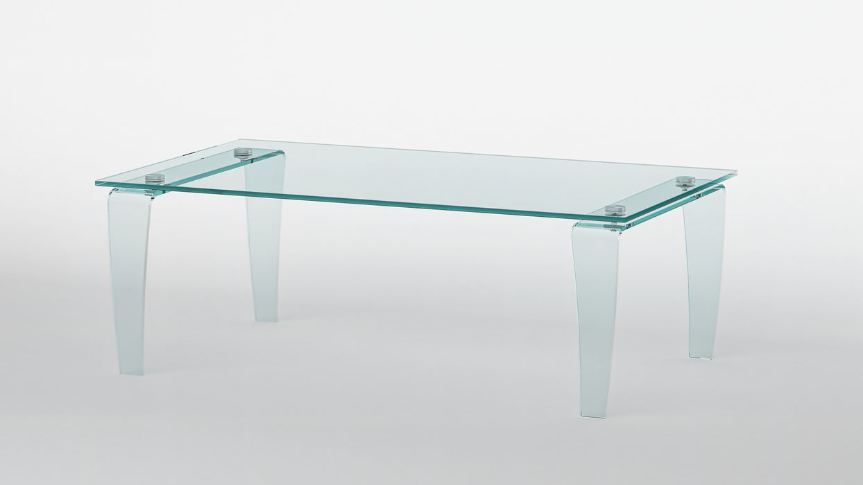 Contemporary All-Glass Rectangular Cocktail Table VERA-CT