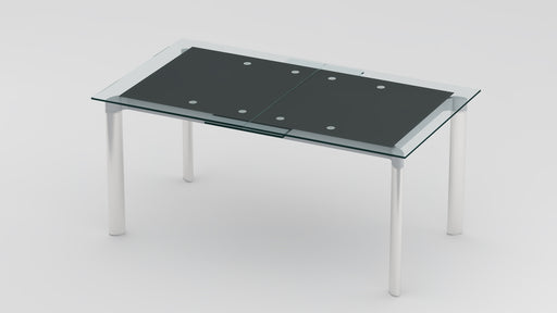Modern Extendable Black Glass Dining Table TARA-DT-BLK