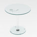 24" Rotating Round Glass Lamp Table w/ Steel Base 8090-LT