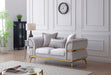 Glory Furniture Eaton Loveseat - Shiny Silver
