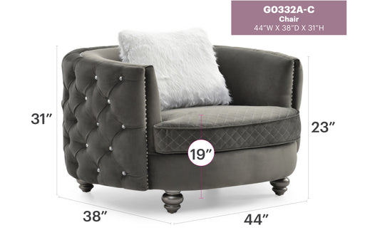 Glory Furniture Apollo G0332A-C Chair , GrayG0332A-C