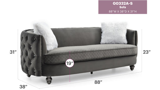 Glory Furniture Apollo G0332A-S Sofa , GrayG0332A-S