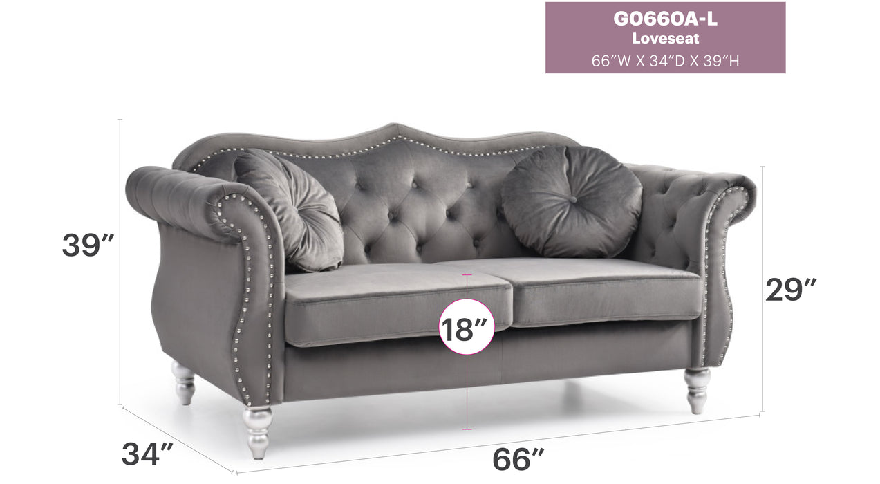 Glory Furniture Hollywood G0660-9A-L Loveseat