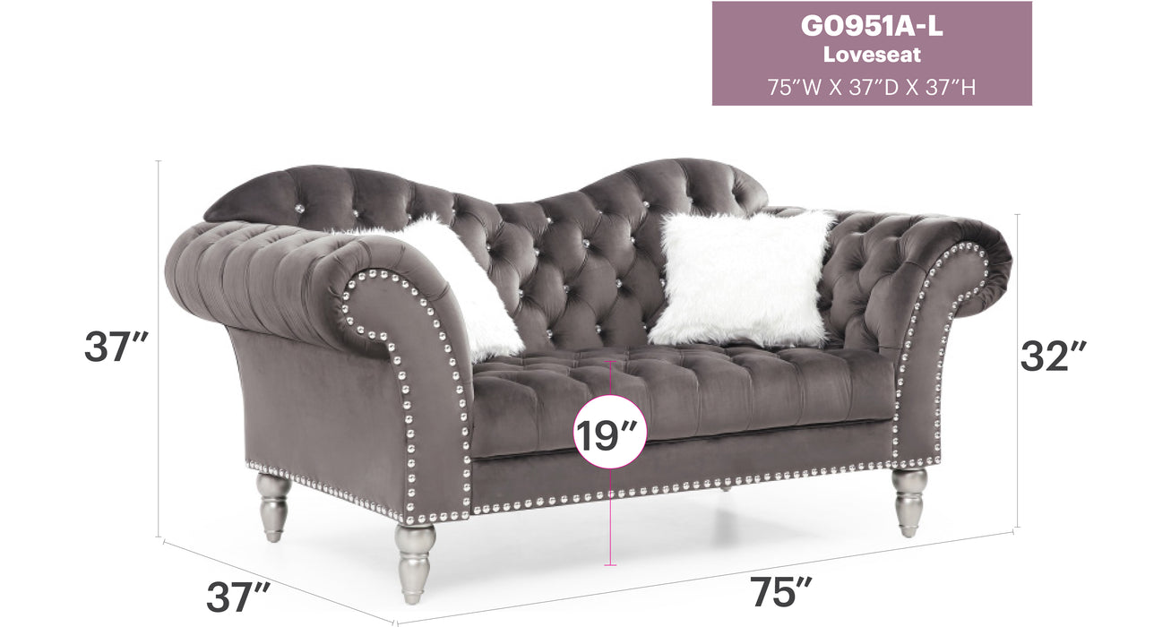 Glory Furniture Wilshire G0951-3A-L Loveseat