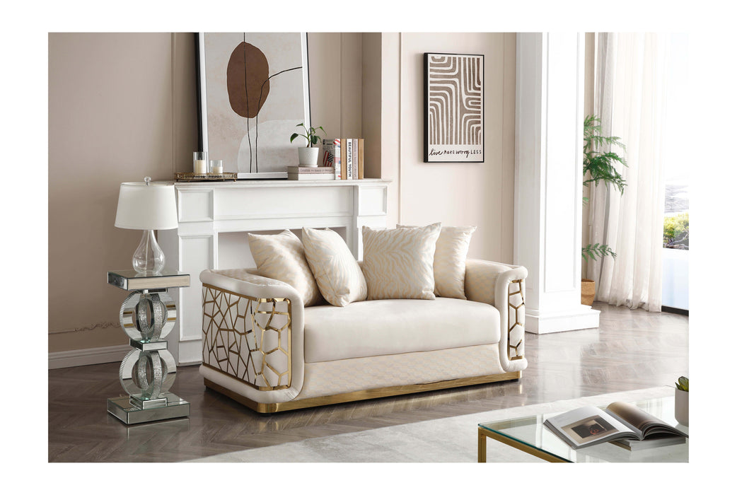 Glory Furniture Talia Loveseat - Ivory