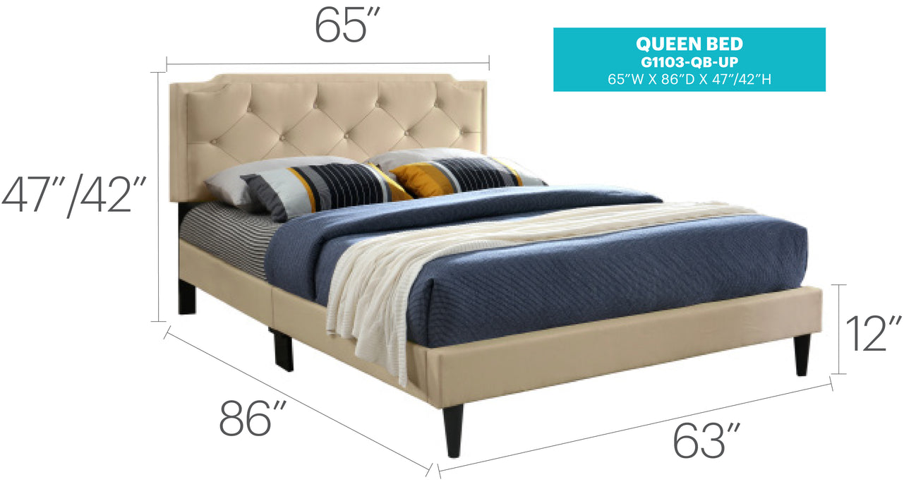 Glory Furniture Deb G1103-UP Bed -All in One Box Beige 