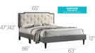 Glory Furniture Deb G1121-UP Bed -All in One Box Light Grey 