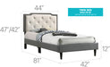 Glory Furniture Deb G1121-UP Bed -All in One Box Light Grey 