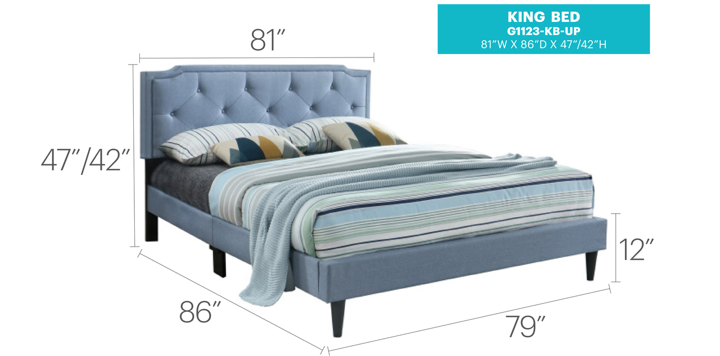 Glory Furniture Deb G1123-UP Bed -All in One Box Blue 