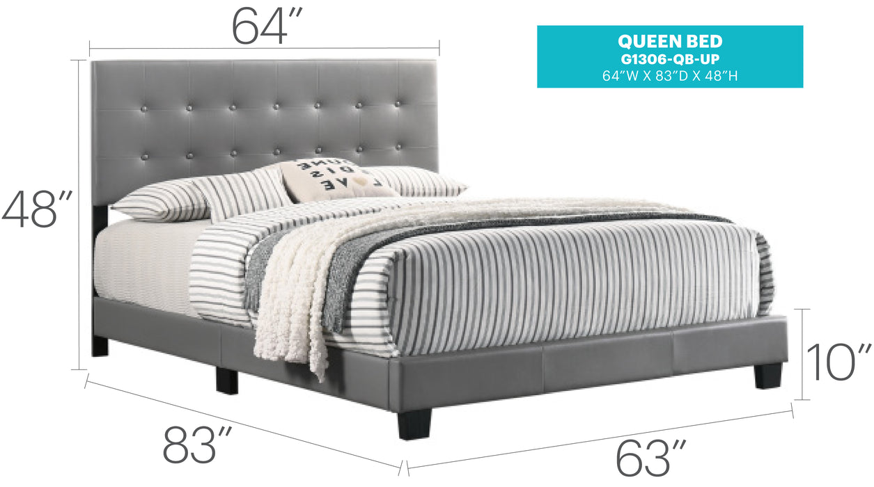 Glory Furniture Caldwell G1306-UP Bed Dark Grey