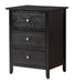 Glory Furniture Daniel G1313-N-50 3 Drawer Nightstand , Black G1313-N-50