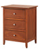 Glory Furniture Daniel G1314-N-60 3 Drawer Nightstand , Oak G1314-N-60