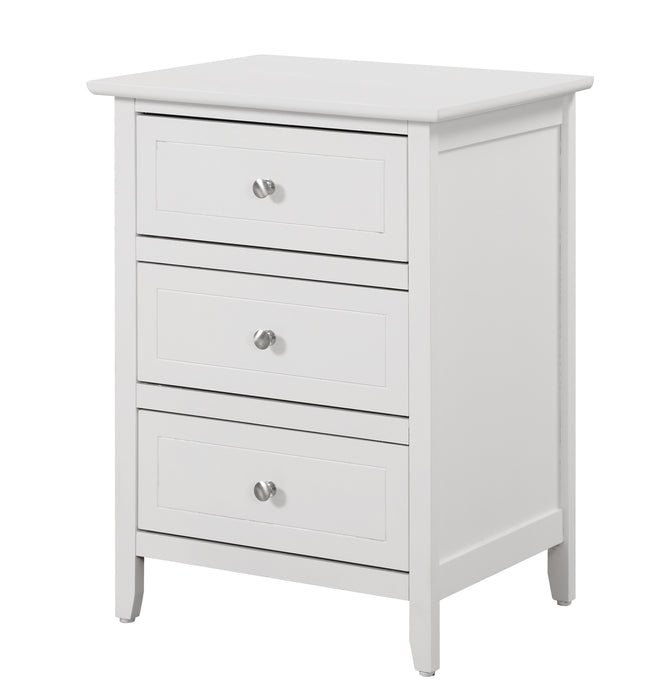 Glory Furniture Daniel G1317-N-90 3 Drawer Nightstand , White G1317-N-90