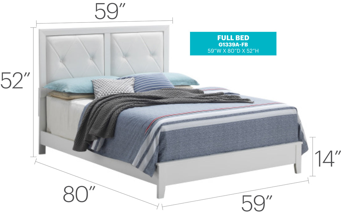 Glory Furniture Primo G1339A-FB Full Bed , White G1339A-FB