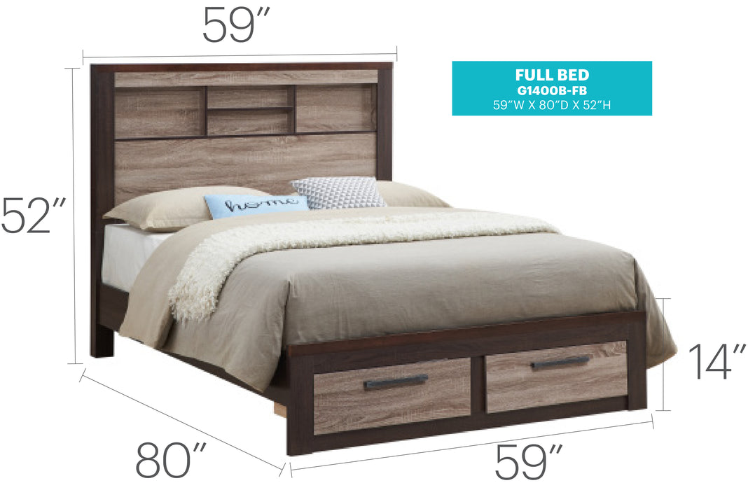 Glory Furniture Magnolia G1400B- Bed Gray/Brown 