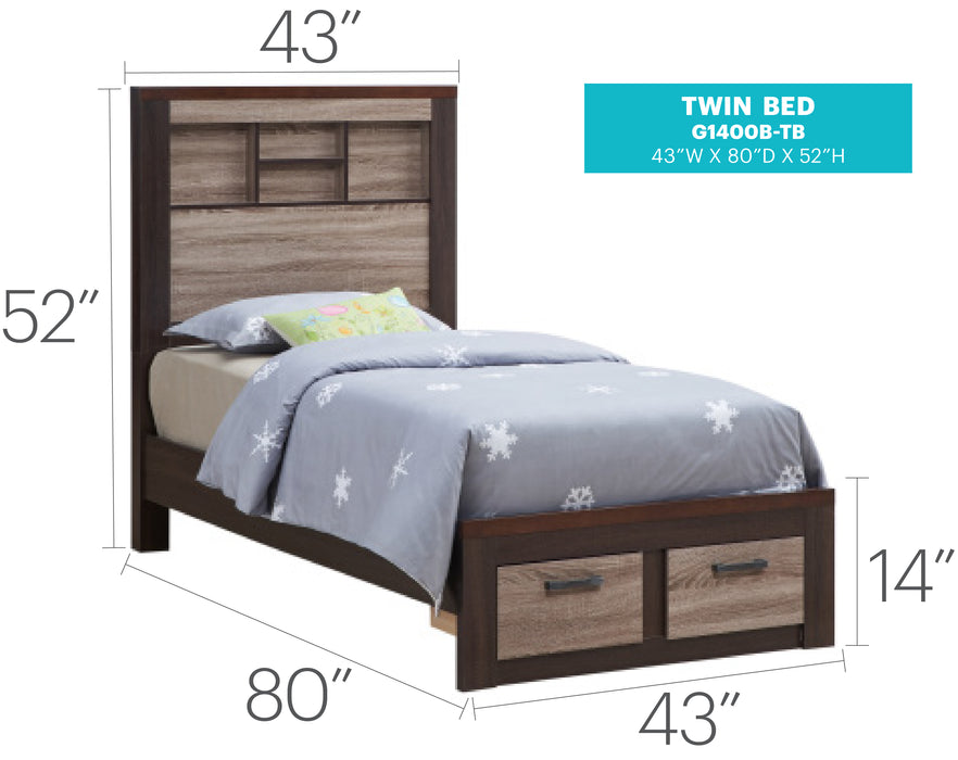 Glory Furniture Magnolia G1400B- Bed Gray/Brown 