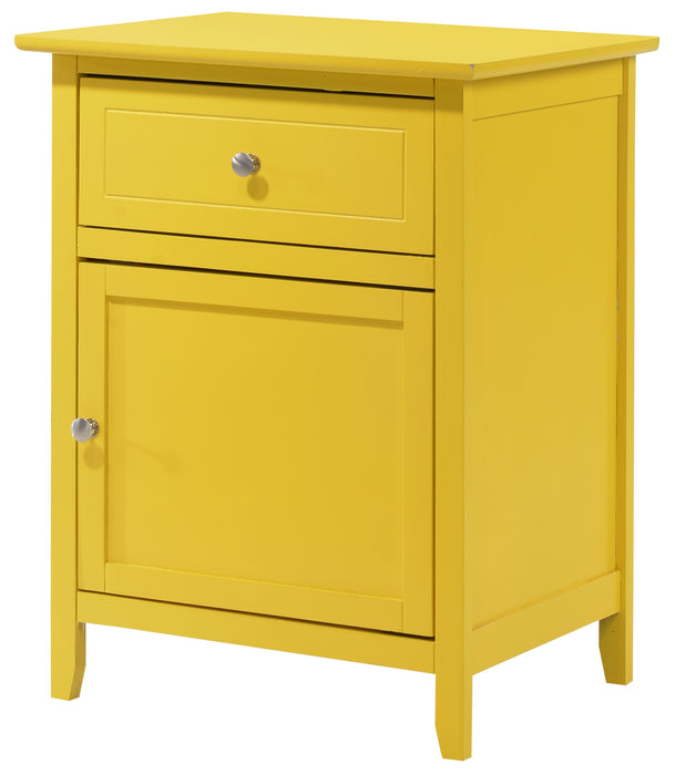 Glory Furniture Izzy G1402-N 1 Drawer /1 Door Nightstand , Yellow G1402-N