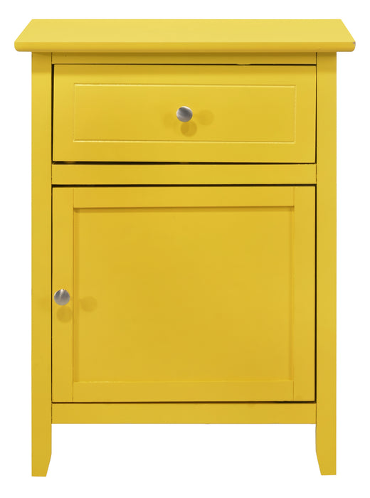Glory Furniture Izzy G1402-N 1 Drawer /1 Door Nightstand , Yellow G1402-N