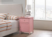 Glory Furniture Izzy G1404-N 1 Drawer /1 Door Nightstand , Pink G1404-N