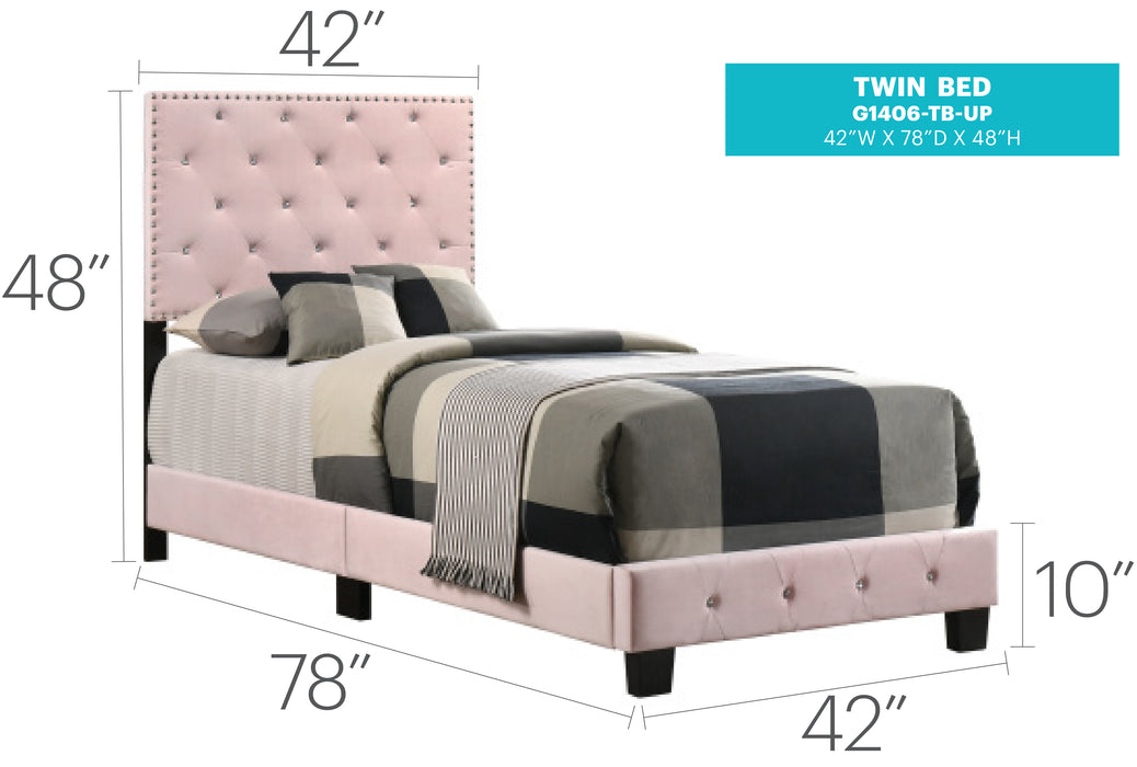 Glory Furniture Suffolk G1406-UP Bed Pink 