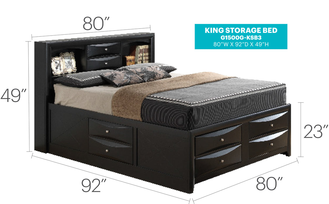 Glory Furniture Marilla G1500G-B3 Storage bed Black 