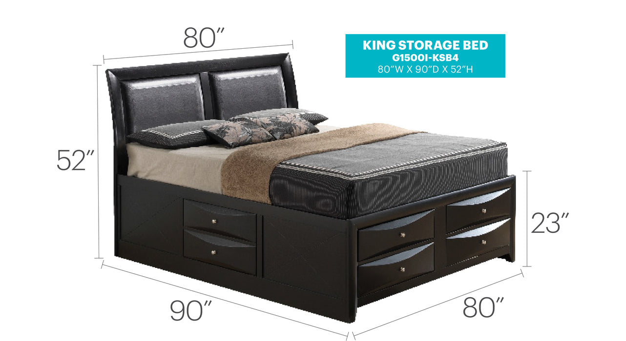 Glory Furniture Marilla G1500I-B4 Storage bed Black 