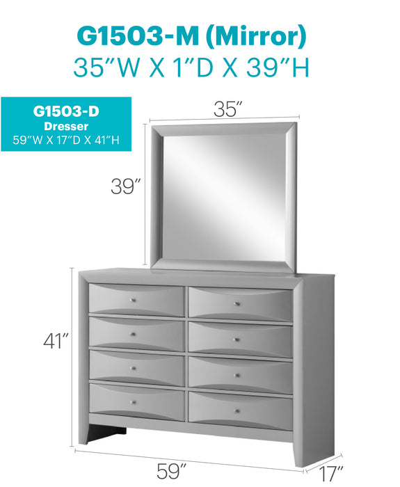 Glory Furniture Marilla G1503-D Dresser , Silver Champagne G1503-D
