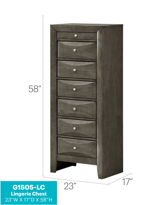 Glory Furniture Marilla G1505-LC 7 Drawer Lingerie Chest , GrayG1505-LC