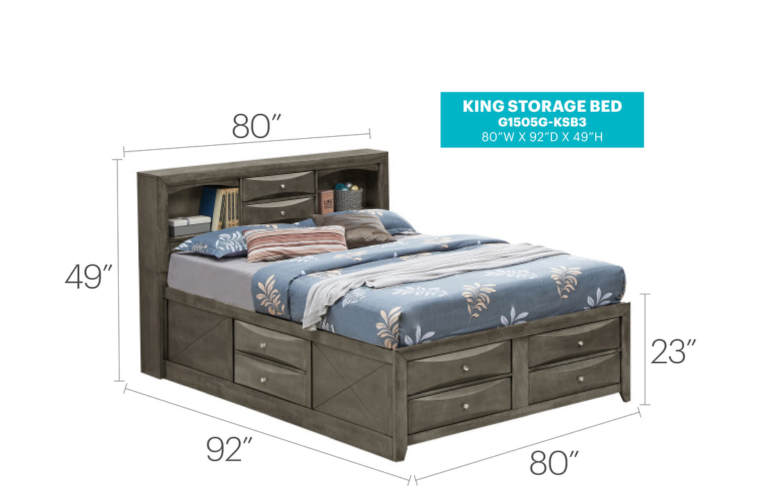 Glory Furniture Marilla G1505G-B3 Storage bed Gray