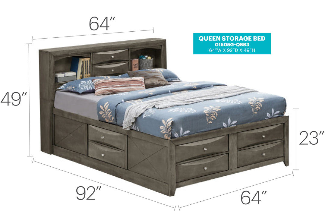 Glory Furniture Marilla G1505G-B3 Storage bed Gray