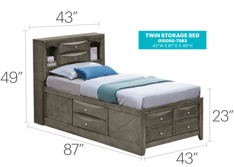 Glory Furniture Marilla G1505G-B3 Storage bed Gray