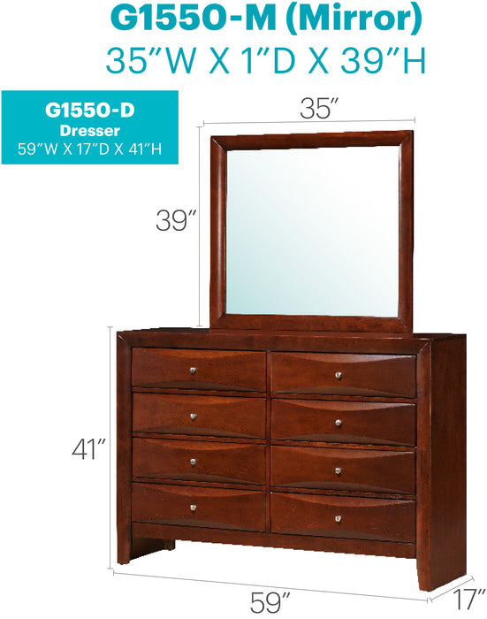 Glory Furniture Marilla G1550-D Dresser , Cherry G1550-D