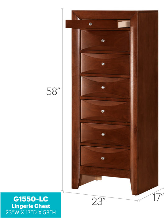 Glory Furniture Marilla G1550-LC 7 Drawer Lingerie Chest , Cherry G1550-LC