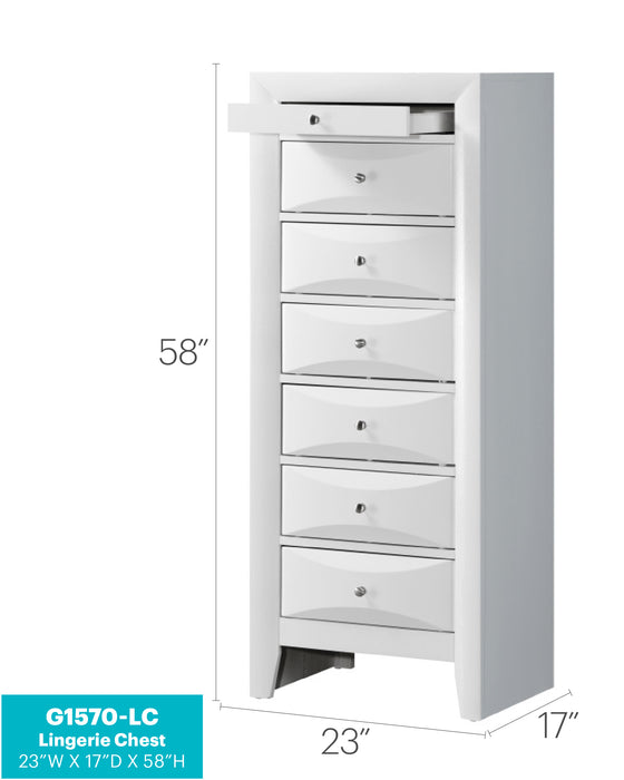 Glory Furniture Marilla G1570-LC 7 Drawer Lingerie Chest , White G1570-LC