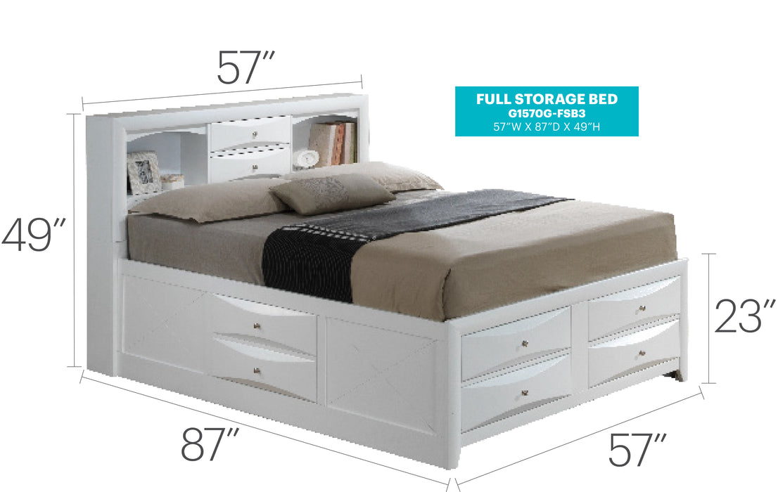 Glory Furniture Marilla G1570G-B3 Storage bed White 