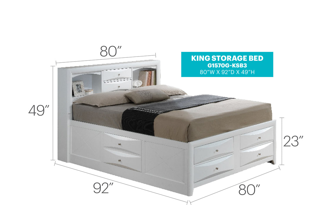 Glory Furniture Marilla G1570G-B3 Storage bed White 