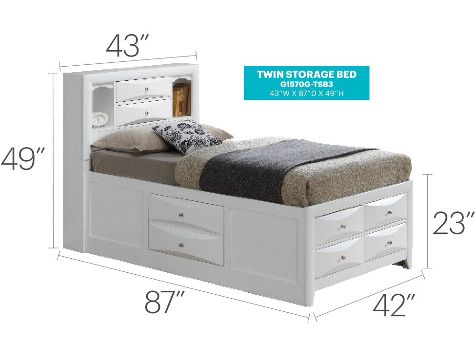 Glory Furniture Marilla G1570G-B3 Storage bed White 