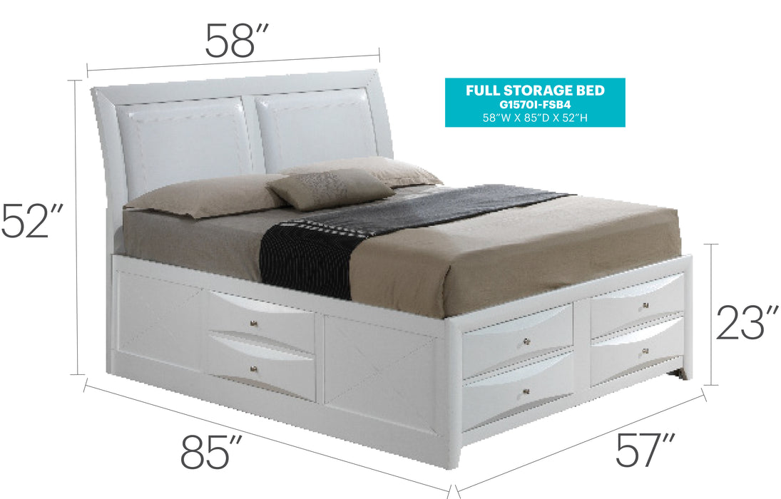 Glory Furniture Marilla G1570I-B4 Full Storage bed White