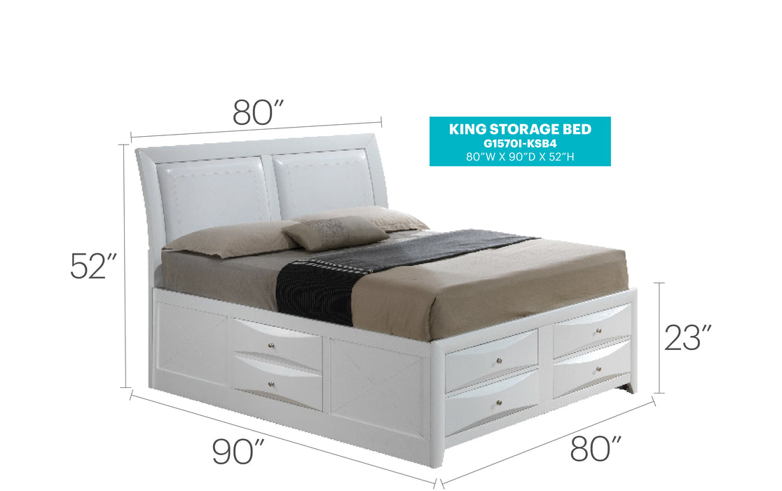 Glory Furniture Marilla G1570I-B4 Full Storage bed White