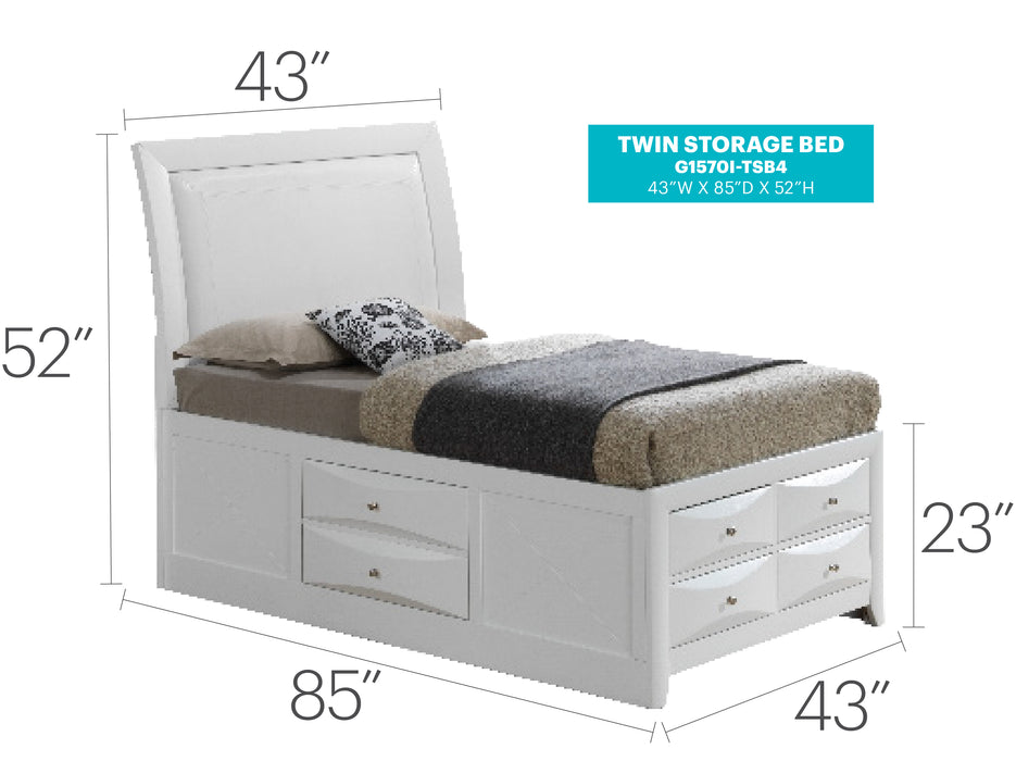 Glory Furniture Marilla G1570I-B4 Full Storage bed White