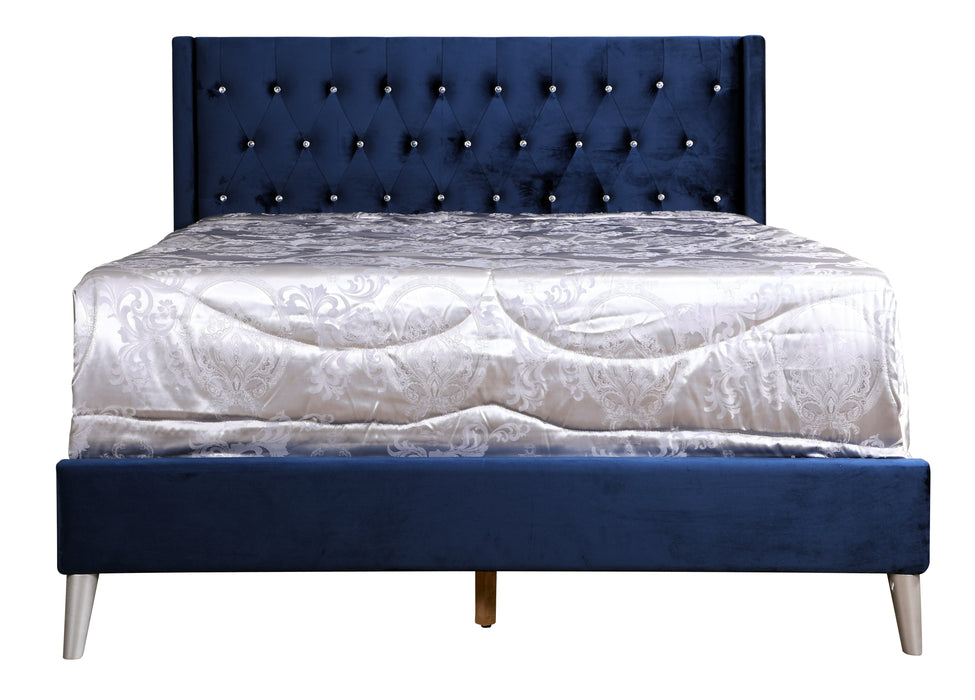 Glory Furniture Bergen G1629-UP Bed Navy Blue