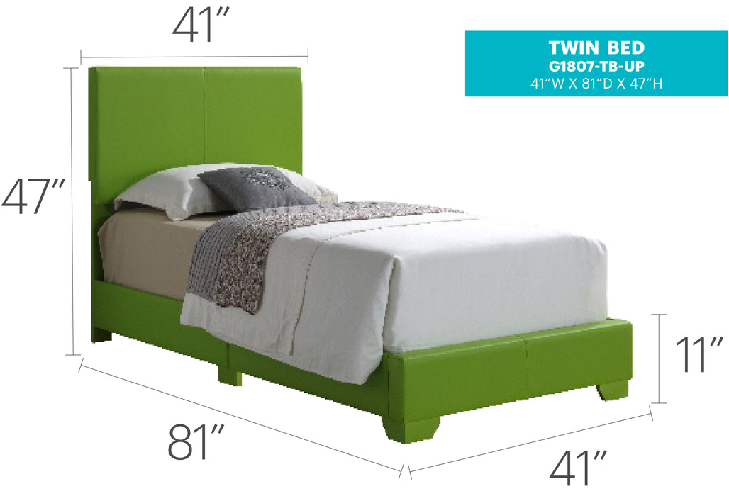Glory Furniture Aaron G1807-UP Bed APPLE Green 