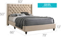 Glory Furniture Julie G1903-UP UpholsteRed Bed Beige